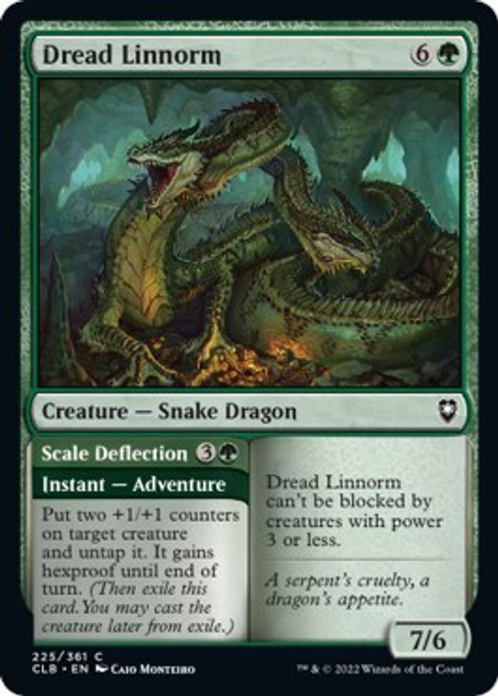 2022 Magic: The Gathering: Commander Legends: Battle for Baldur's Gate (CLB) - Dread Linnorm (#225, Common) (, Near Mint)
