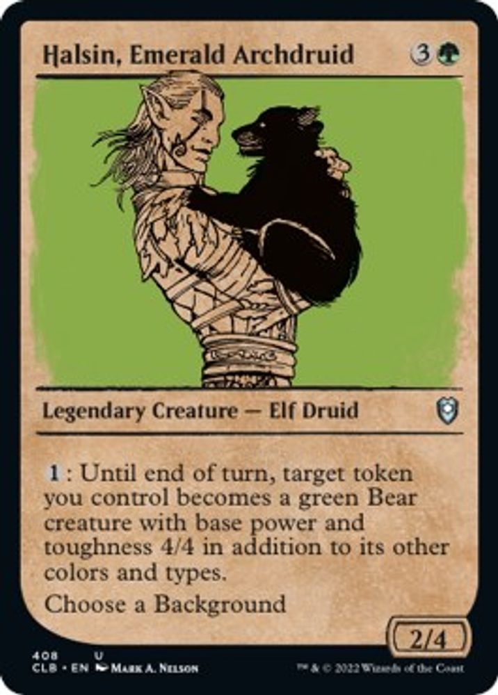 2022 Magic: The Gathering: Commander Legends: Battle for Baldur's Gate (CLB) - Halsin Emerald Archdruid Showcase (#408, Uncommon) (, Near Mint)