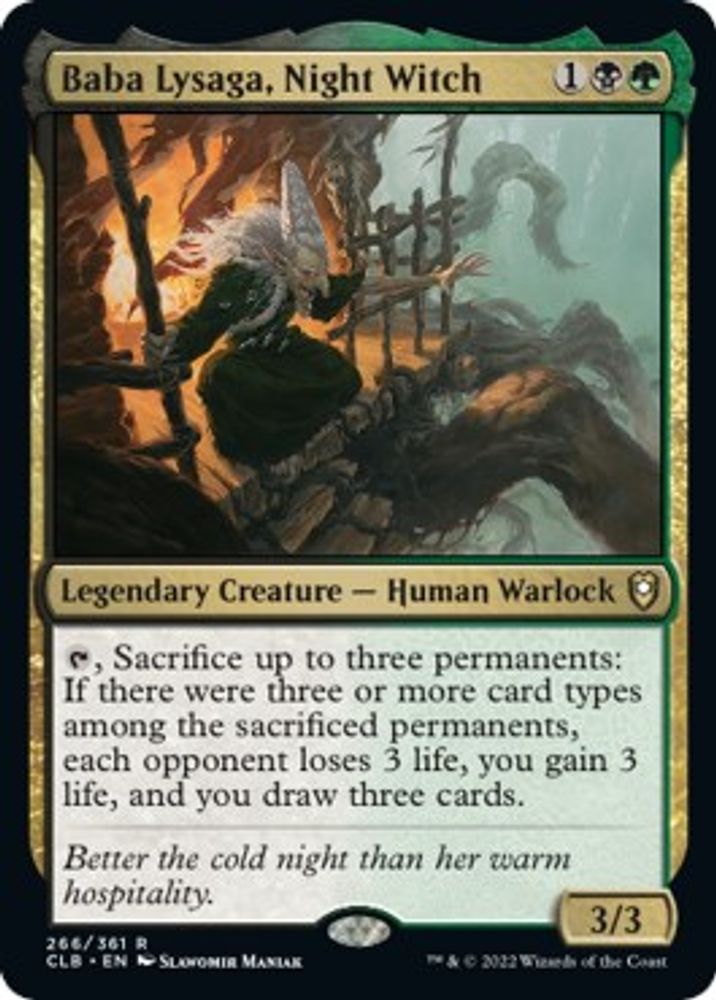 2022 Magic: The Gathering: Commander Legends: Battle for Baldur's Gate (CLB) - Baba Lysaga Night Witch (#266, Rare) (Foil, Near Mint)