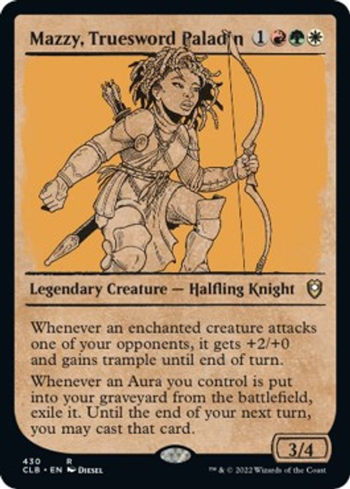 2022 Magic: The Gathering: Commander Legends: Battle for Baldur's Gate (CLB) - Mazzy Truesword Paladin Showcase (#430, Rare) (, Near Mint)