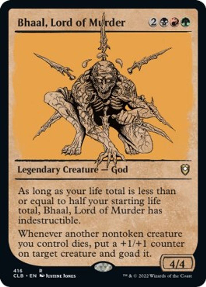 2022 Magic: The Gathering: Commander Legends: Battle for Baldur's Gate (CLB) - Bhaal Lord of Murder Showcase (#416, Rare) (, Near Mint)