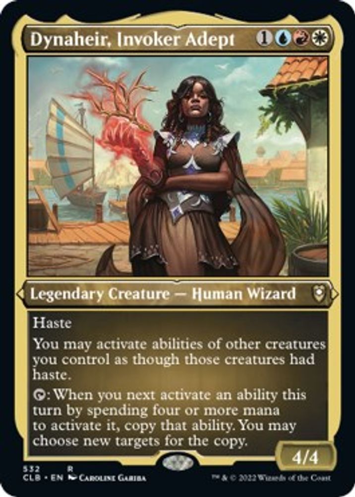 2022 Magic: The Gathering: Commander Legends: Battle for Baldur's Gate (CLB) - Dynaheir Invoker Adept Foil Etched (#532, Rare) (Foil, Near Mint)