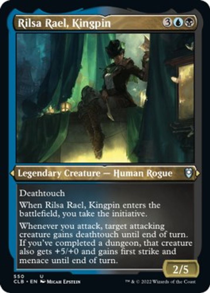 2022 Magic: The Gathering: Commander Legends: Battle for Baldur's Gate (CLB) - Rilsa Rael Kingpin Foil Etched (#550, Uncommon) (Foil, Near Mint)