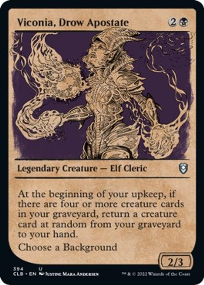 2022 Magic: The Gathering: Commander Legends: Battle for Baldur's Gate (CLB) - Viconia Drow Apostate Showcase (#394, Uncommon) (, Near Mint)