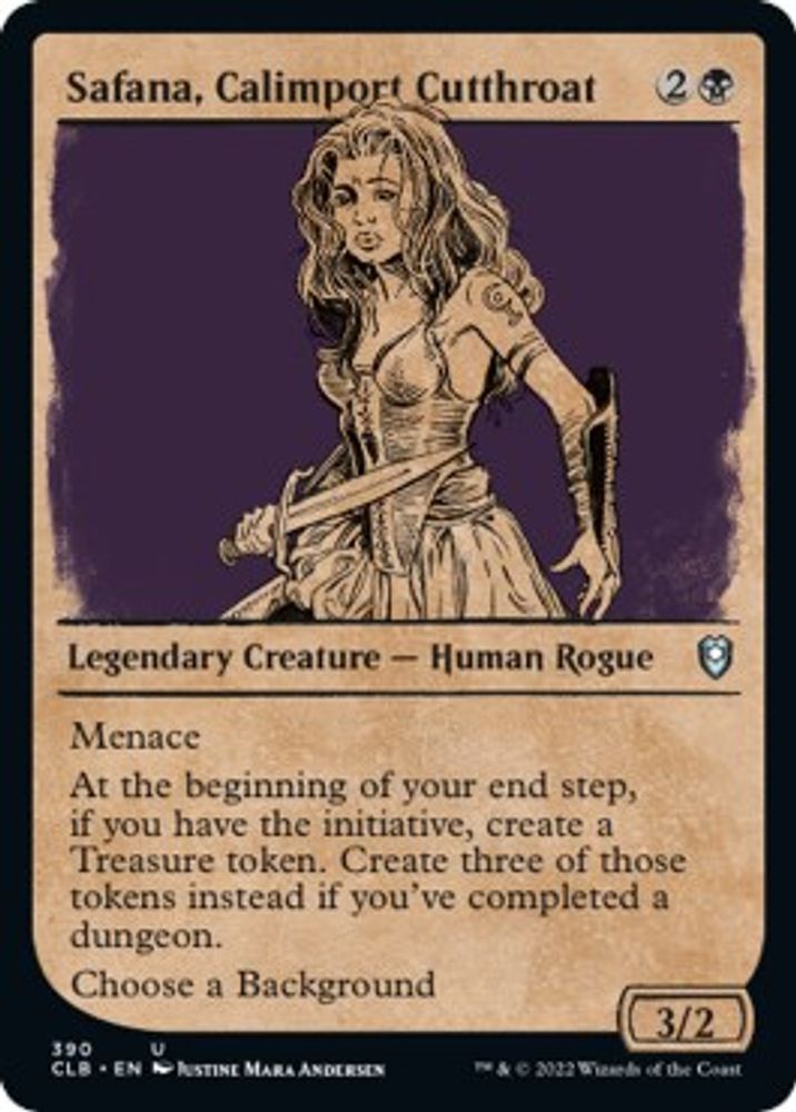 2022 Magic: The Gathering: Commander Legends: Battle for Baldur's Gate (CLB) - Safana Calimport Cutthroat Showcase (#390, Uncommon) (, Near Mint)