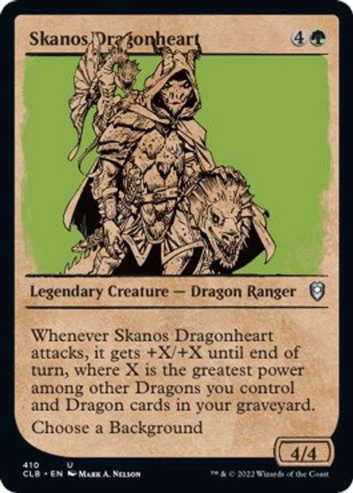2022 Magic: The Gathering: Commander Legends: Battle for Baldur's Gate (CLB) - Skanos Dragonheart Showcase (#410, Uncommon) (, Near Mint)