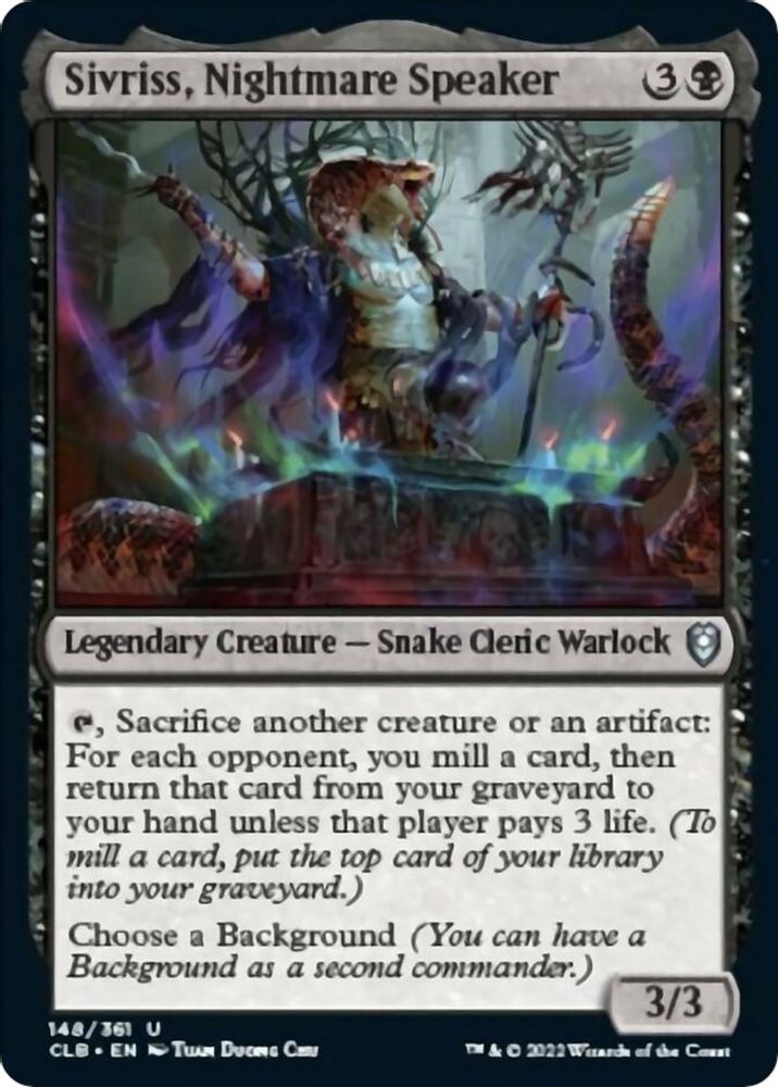 2022 Magic: The Gathering: Commander Legends: Battle for Baldur's Gate (CLB) - Sivriss Nightmare Speaker (#148, Uncommon) (, Near Mint)