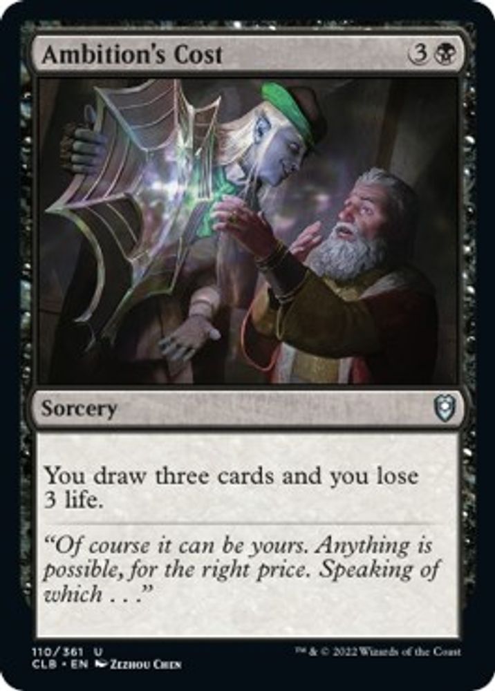 2022 Magic: The Gathering: Commander Legends: Battle for Baldur's Gate (CLB) - Ambitions Cost (#110, Uncommon) (, Near Mint)