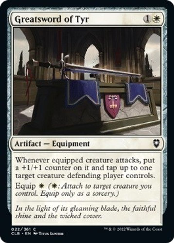 2022 Magic: The Gathering: Commander Legends: Battle for Baldur's Gate (CLB) - Greatsword of Tyr (#22, Common) (, Near Mint)