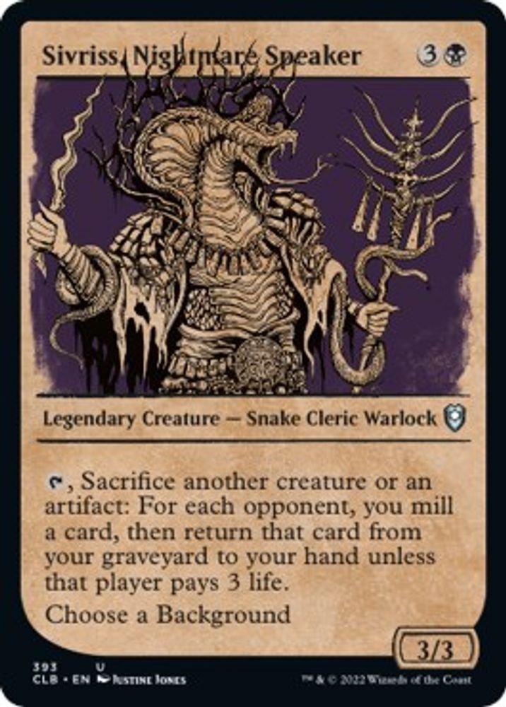 2022 Magic: The Gathering: Commander Legends: Battle for Baldur's Gate (CLB) - Sivriss Nightmare Speaker Showcase (#393, Uncommon) (, Near Mint)