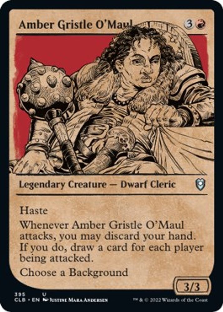 2022 Magic: The Gathering: Commander Legends: Battle for Baldur's Gate (CLB) - Amber Gristle OMaul Showcase (#395, Uncommon) (, Near Mint)