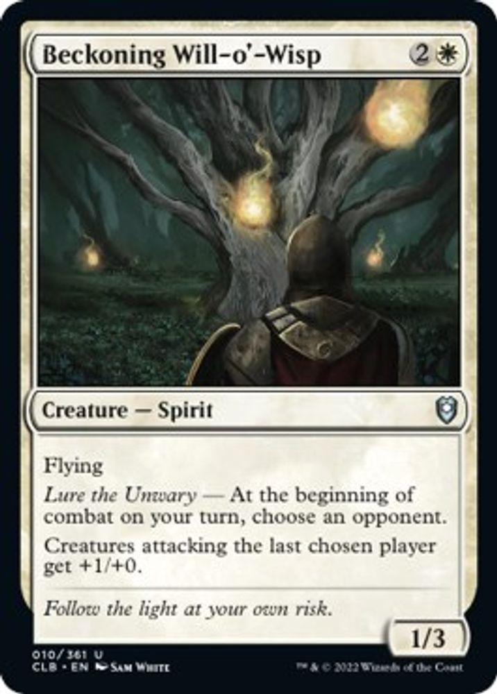 2022 Magic: The Gathering: Commander Legends: Battle for Baldur's Gate (CLB) - Beckoning Will o Wisp (#10, Uncommon)