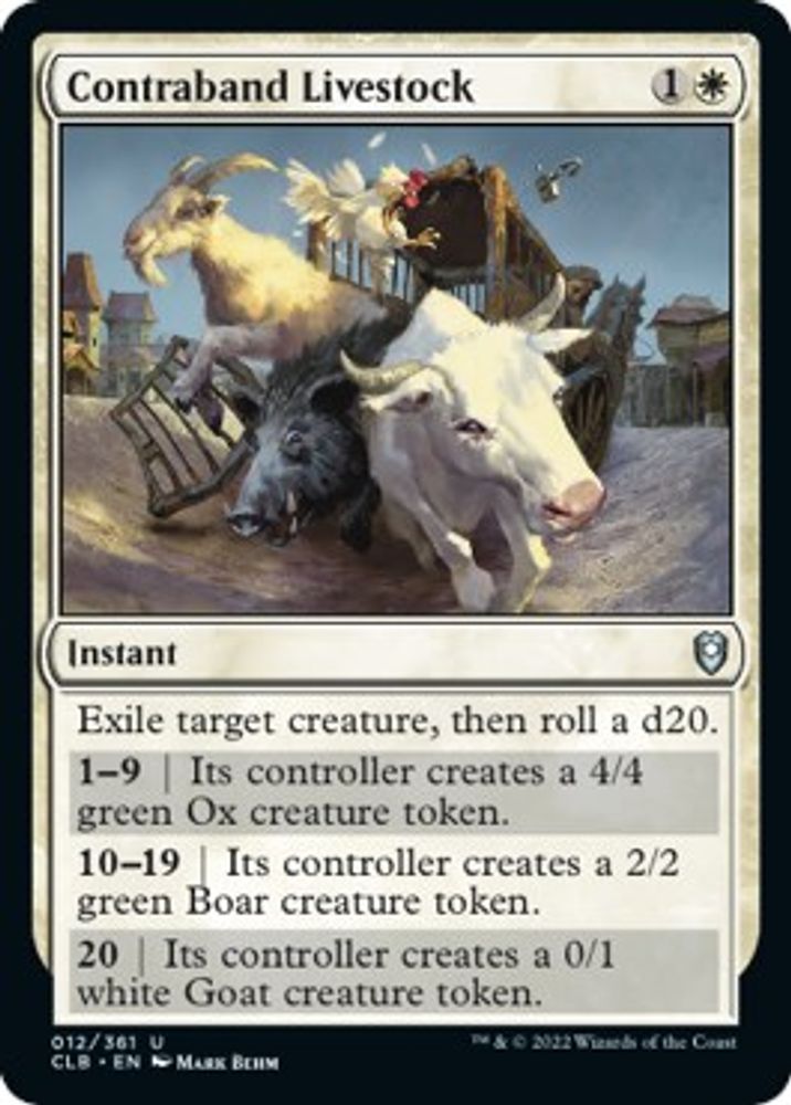 2022 Magic: The Gathering: Commander Legends: Battle for Baldur's Gate (CLB) - Contraband Livestock (#12, Uncommon) (, Near Mint)