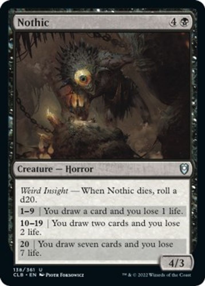 2022 Magic: The Gathering: Commander Legends: Battle for Baldur's Gate (CLB) - Nothic (#138, Uncommon) (, Near Mint)
