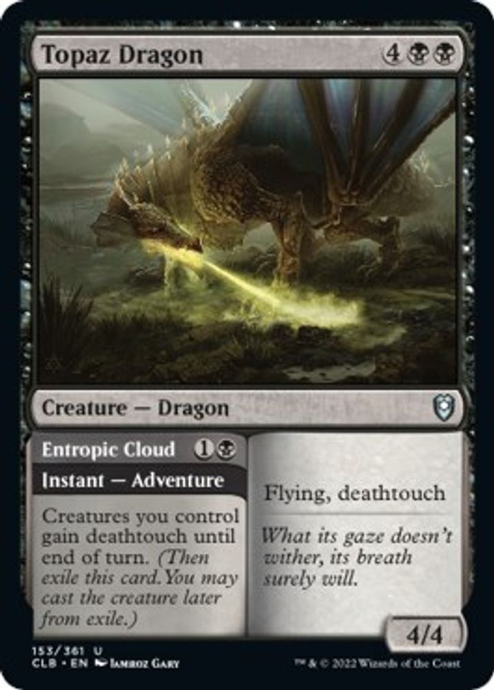 2022 Magic: The Gathering: Commander Legends: Battle for Baldur's Gate (CLB) - Topaz Dragon (#153, Uncommon) (, Near Mint)