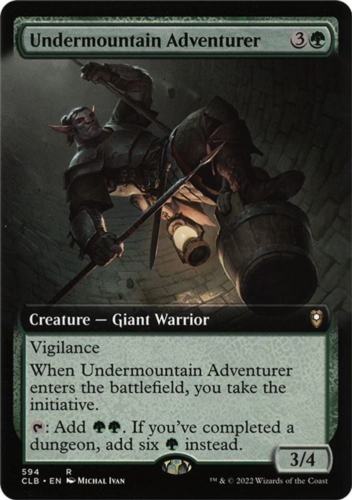 2022 Magic: The Gathering: Commander Legends: Battle for Baldur's Gate (CLB) - Undermountain Adventurer Extended Art (#594, Rare) (, Near Mint)