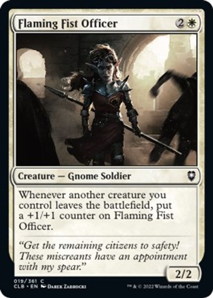 2022 Magic: The Gathering: Commander Legends: Battle for Baldur's Gate (CLB) - Flaming Fist Officer (#19, Common) (, Near Mint)