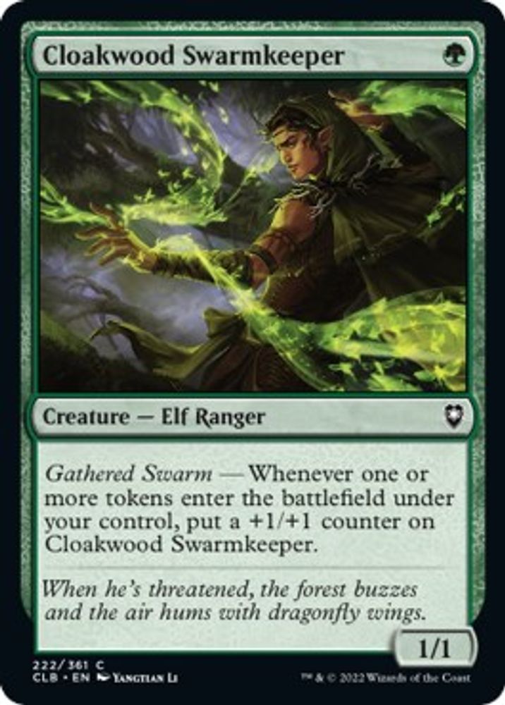 2022 Magic: The Gathering: Commander Legends: Battle for Baldur's Gate (CLB) - Cloakwood Swarmkeeper (#222, Common) (, Near Mint)
