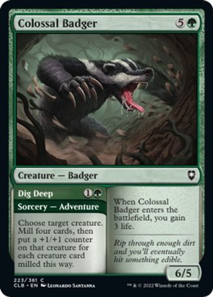 2022 Magic: The Gathering: Commander Legends: Battle for Baldur's Gate (CLB) - Colossal Badger (#223, Common) (, Near Mint)