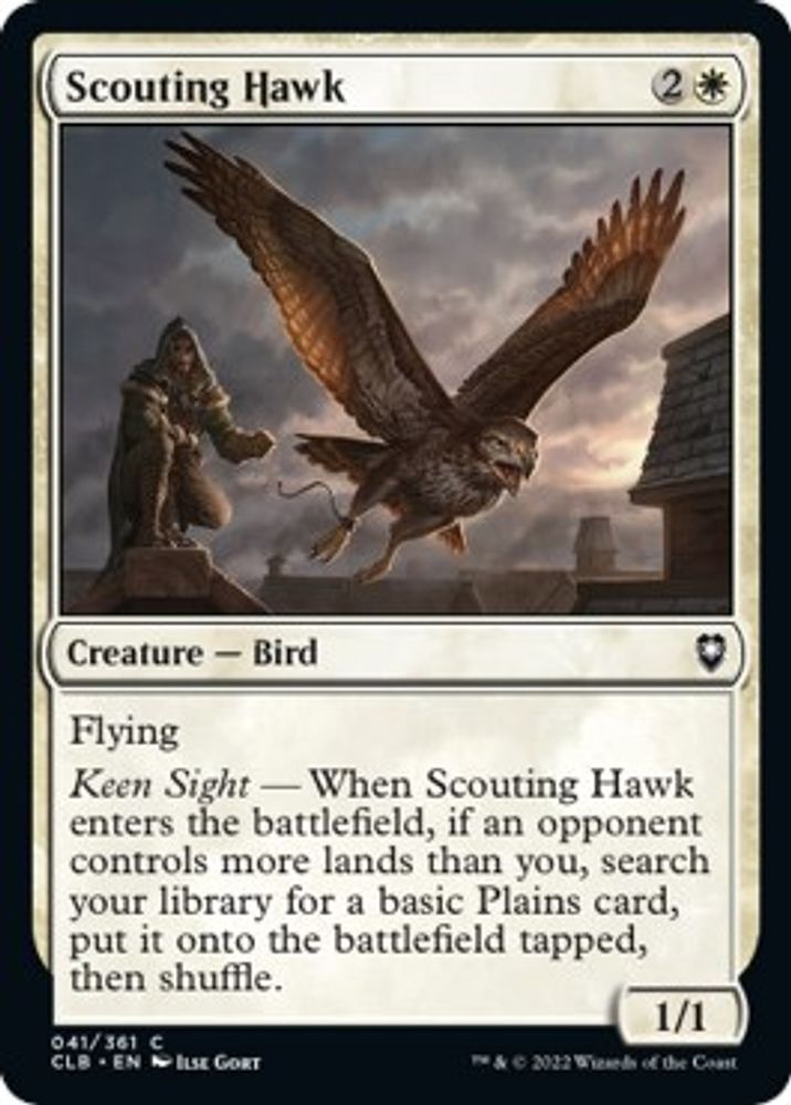 2022 Magic: The Gathering: Commander Legends: Battle for Baldur's Gate (CLB) - Scouting Hawk (#41, Common) (, Near Mint)