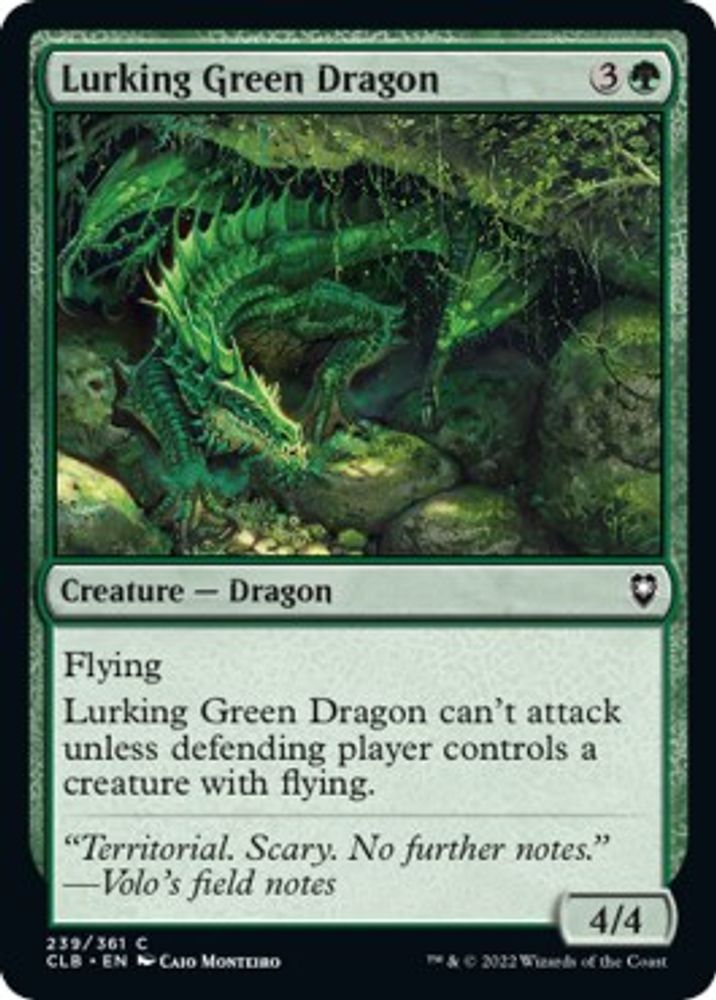 2022 Magic: The Gathering: Commander Legends: Battle for Baldur's Gate (CLB) - Lurking Green Dragon (#239, Common) (, Near Mint)
