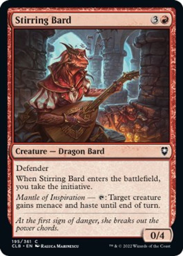 2022 Magic: The Gathering: Commander Legends: Battle for Baldur's Gate (CLB) - Stirring Bard (#195, Common) (, Near Mint)