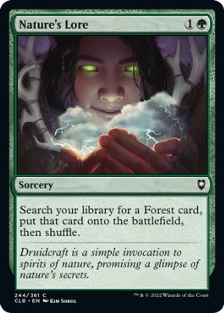 2022 Magic: The Gathering: Commander Legends: Battle for Baldur's Gate (CLB) - Natures Lore (#244, Common) (, Near Mint)
