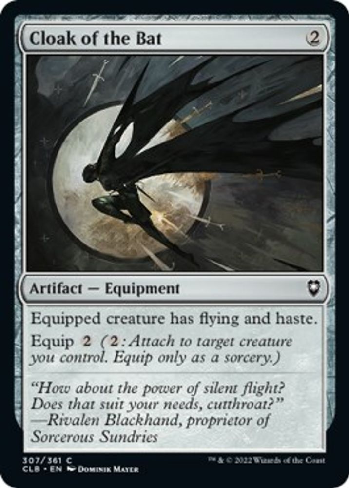 2022 Magic: The Gathering: Commander Legends: Battle for Baldur's Gate (CLB) - Cloak of the Bat (#307, Common) (, Near Mint)