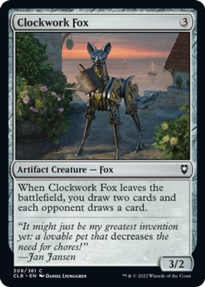 2022 Magic: The Gathering: Commander Legends: Battle for Baldur's Gate (CLB) - Clockwork Fox (#308, Common) (, Near Mint)