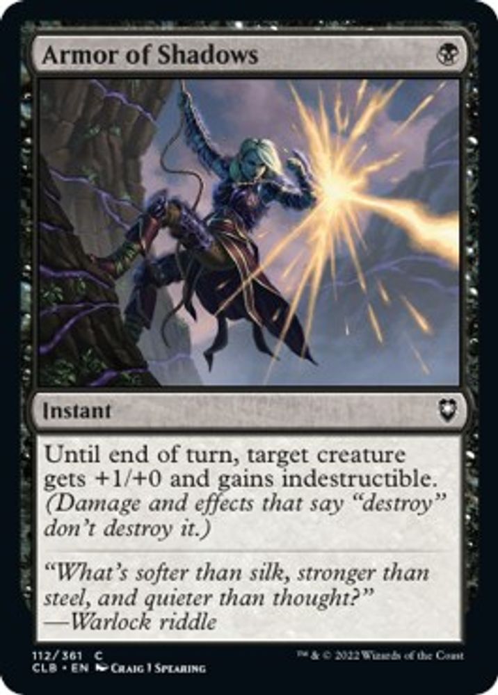 2022 Magic: The Gathering: Commander Legends: Battle for Baldur's Gate (CLB) - Armor of Shadows (#112, Common) (, Near Mint)