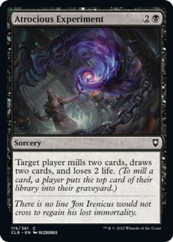 2022 Magic: The Gathering: Commander Legends: Battle for Baldur's Gate (CLB) - Atrocious Experiment (#115, Common) (, Near Mint)