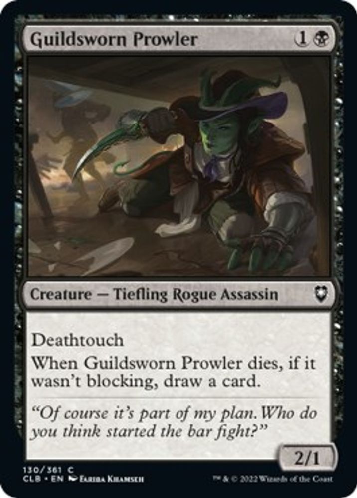 2022 Magic: The Gathering: Commander Legends: Battle for Baldur's Gate (CLB) - Guildsworn Prowler (#130, Common) (, Near Mint)