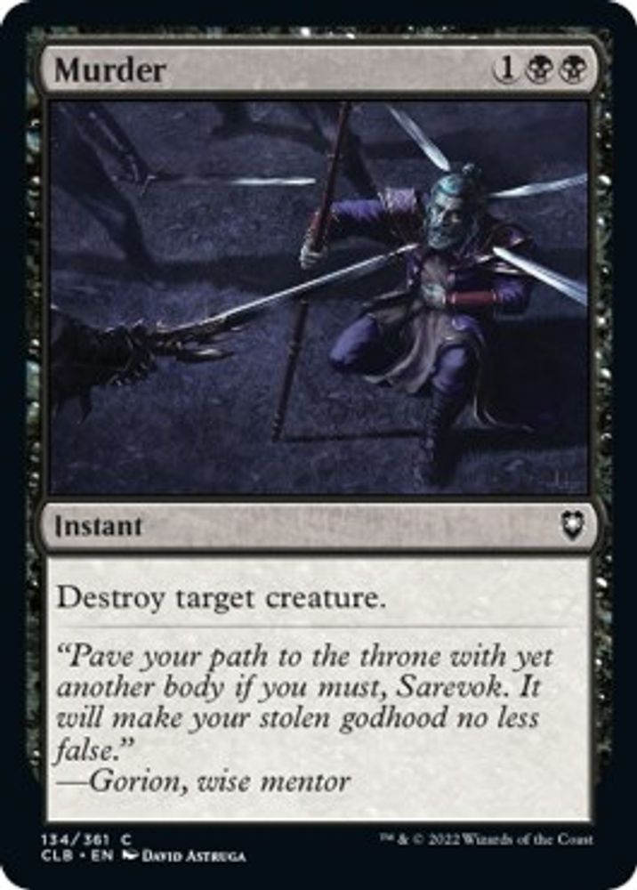 2022 Magic: The Gathering: Commander Legends: Battle for Baldur's Gate (CLB) - Murder (#134, Common) (, Near Mint)