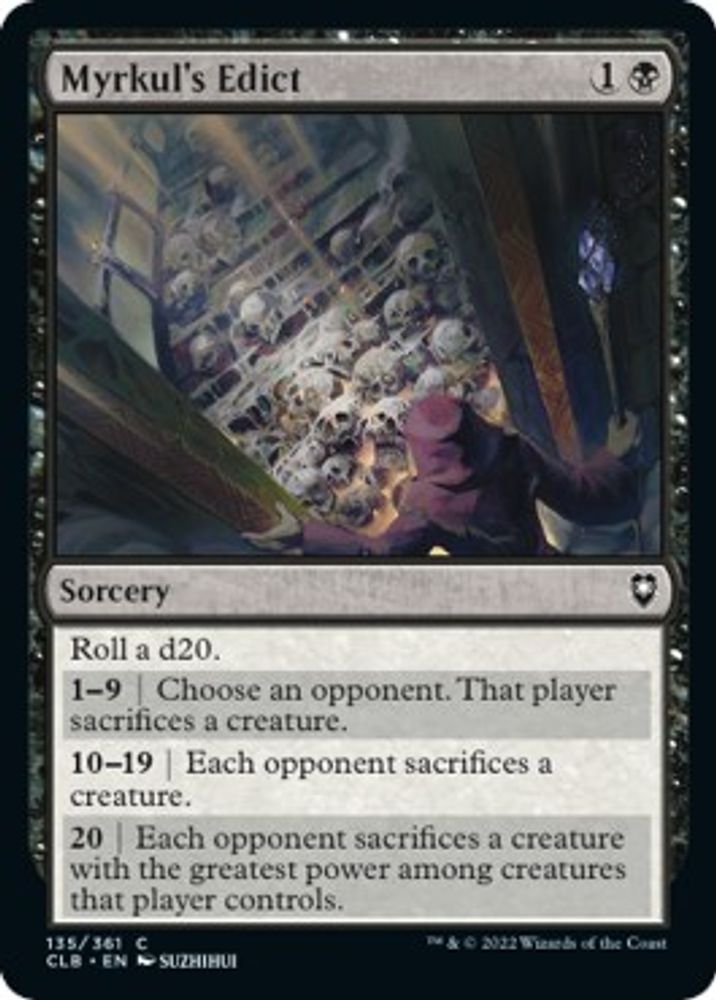 2022 Magic: The Gathering: Commander Legends: Battle for Baldur's Gate (CLB) - Myrkuls Edict (#135, Common) (, Near Mint)