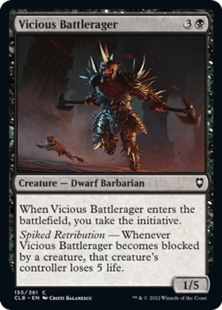 2022 Magic: The Gathering: Commander Legends: Battle for Baldur's Gate (CLB) - Vicious Battlerager (#155, Common) (Foil, Near Mint)