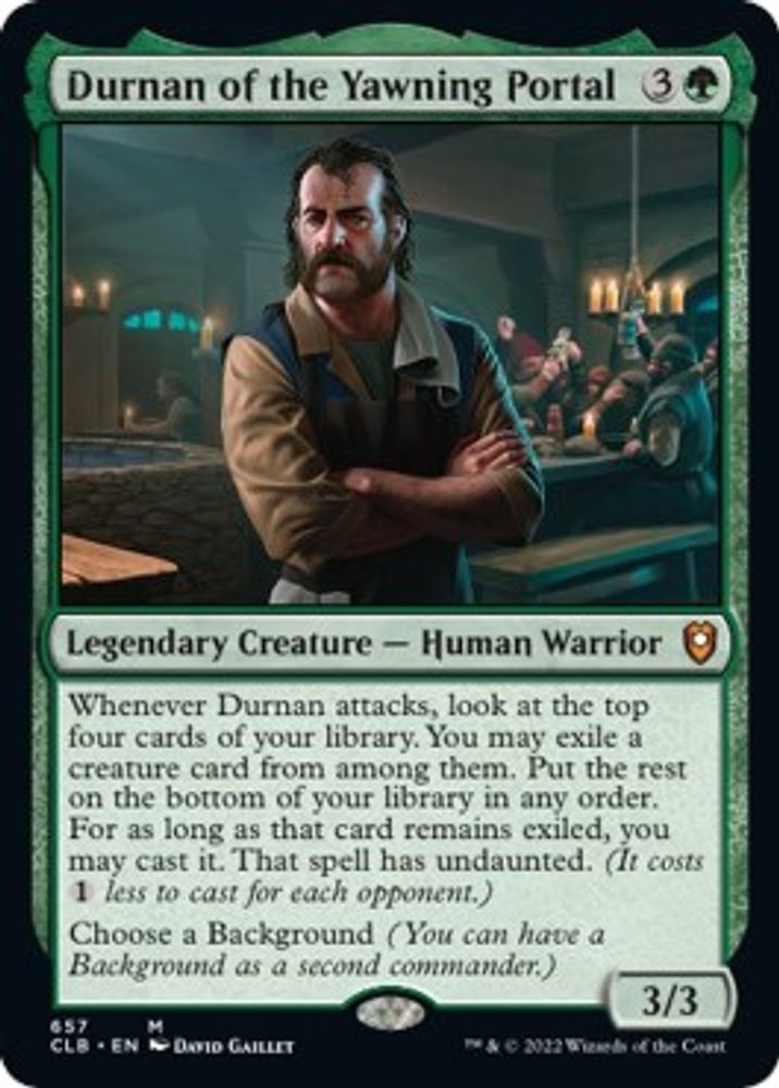 2022 Magic: The Gathering: Commander Legends: Battle for Baldur's Gate (CLB) - Durnan of the Yawning Portal (#657, Mythic Rare) (Foil, Near Mint)