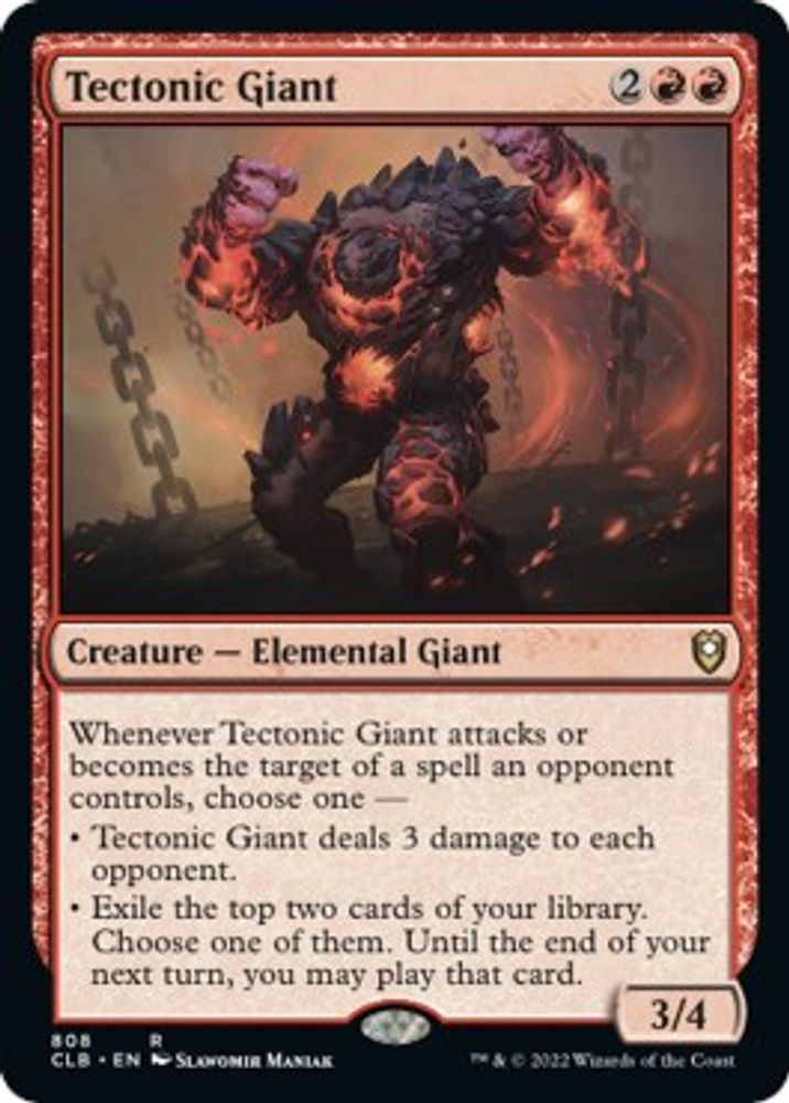 2022 Magic: The Gathering: Commander Legends: Battle for Baldur's Gate (CLB) - Tectonic Giant (#808, Rare) (, Near Mint)