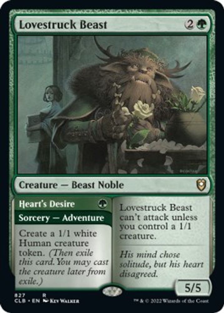 2022 Magic: The Gathering: Commander Legends: Battle for Baldur's Gate (CLB) - Lovestruck Beast (#827, Rare) (, Near Mint)