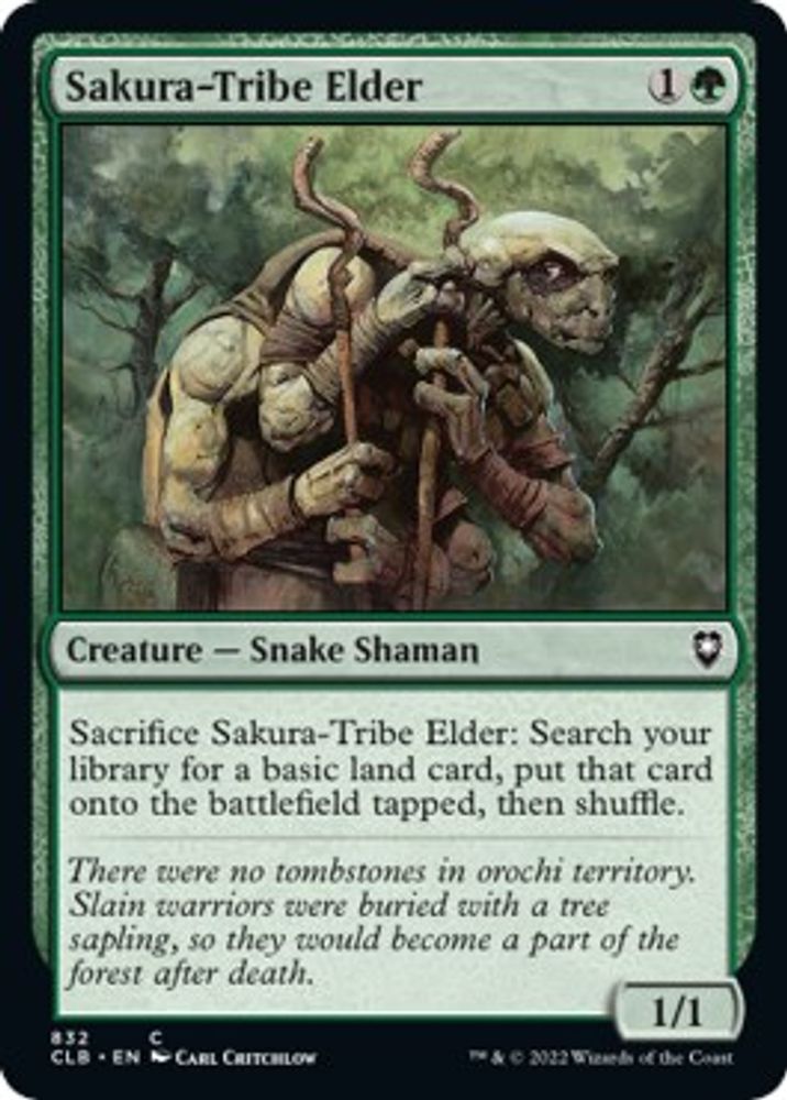 2022 Magic: The Gathering: Commander Legends: Battle for Baldur's Gate (CLB) - Sakura Tribe Elder (#832, Common) (, Near Mint)
