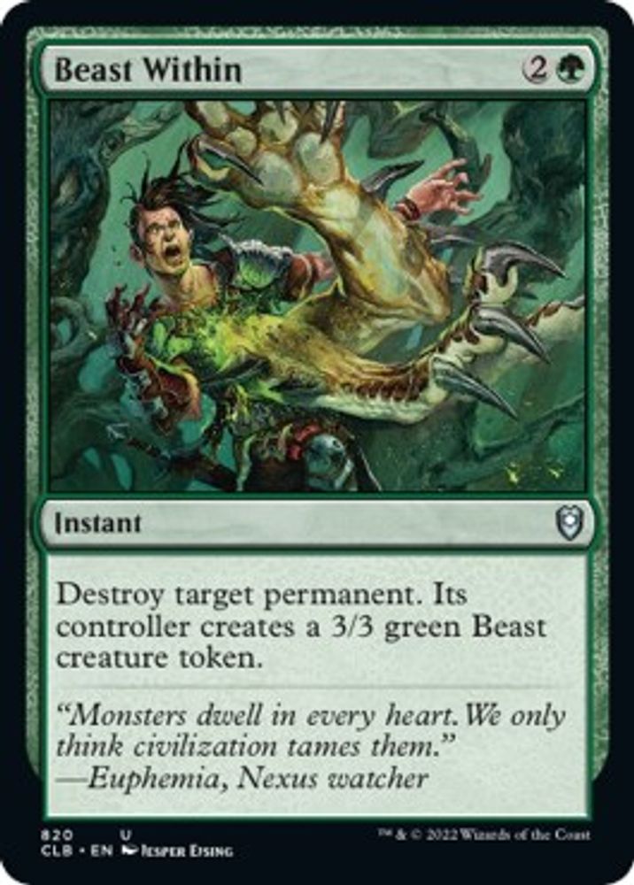 2022 Magic: The Gathering: Commander Legends: Battle for Baldur's Gate (CLB) - Beast Within (#820, Uncommon) (, Near Mint)