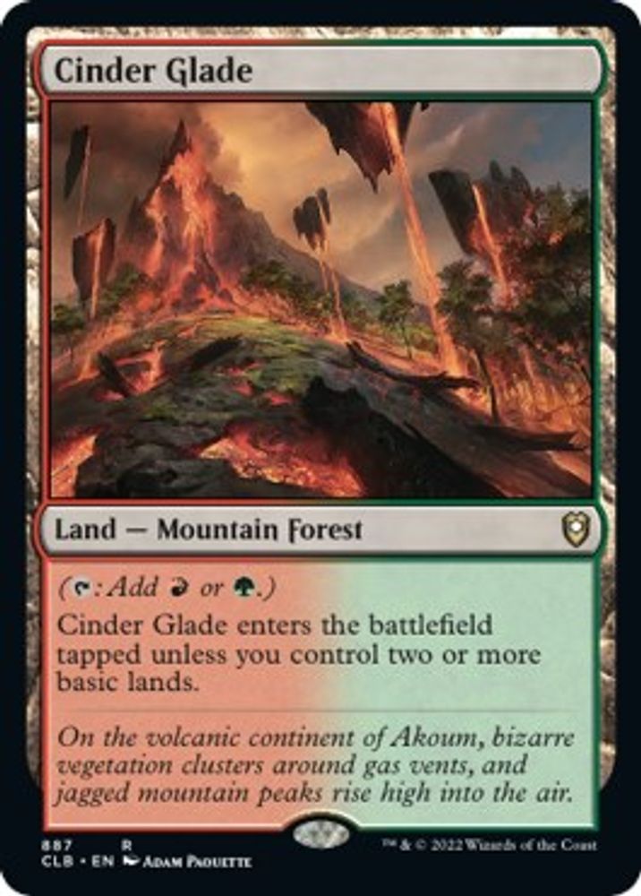 2022 Magic: The Gathering: Commander Legends: Battle for Baldur's Gate (CLB) - Cinder Glade (#887, Rare) (, Near Mint)