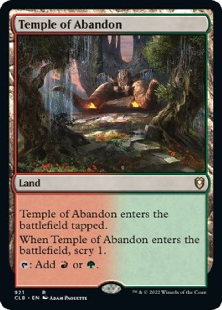 2022 Magic: The Gathering: Commander Legends: Battle for Baldur's Gate (CLB) - Temple of Abandon (#921, Rare) (, Near Mint)