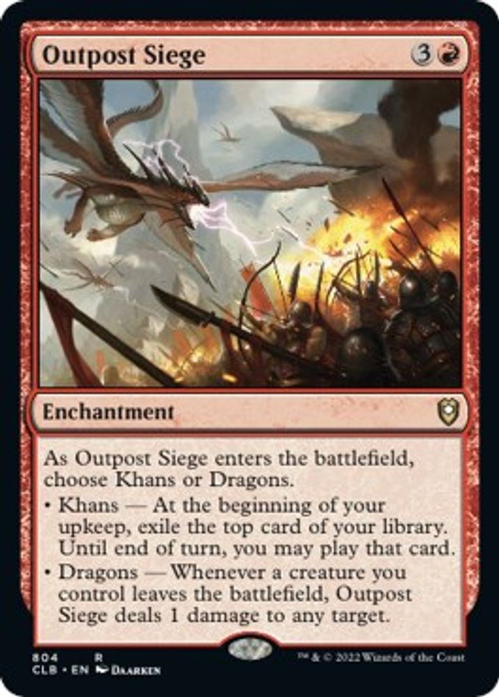 2022 Magic: The Gathering: Commander Legends: Battle for Baldur's Gate (CLB) - Outpost Siege (#804, Rare) (, Near Mint)
