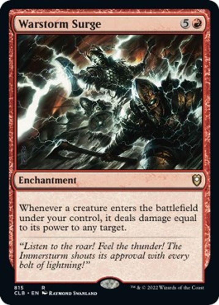 2022 Magic: The Gathering: Commander Legends: Battle for Baldur's Gate (CLB) - Warstorm Surge (#815, Rare) (, Near Mint)