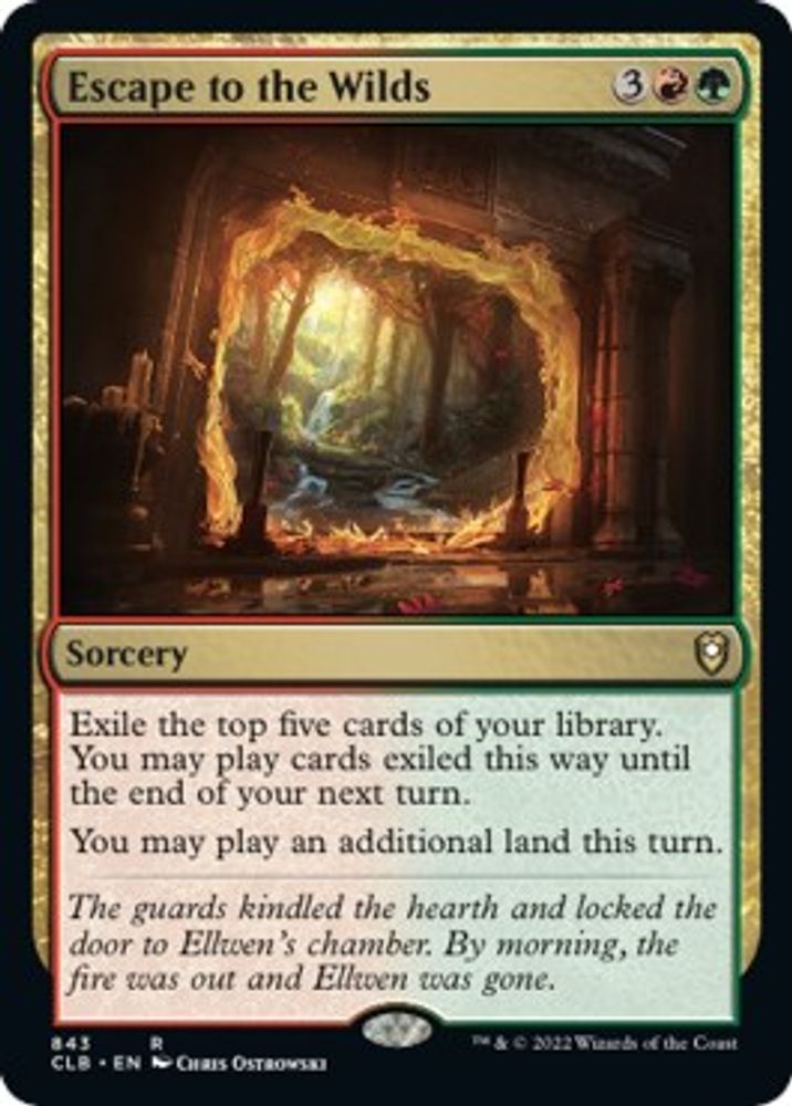 2022 Magic: The Gathering: Commander Legends: Battle for Baldur's Gate (CLB) - Escape to the Wilds (#843, Rare) (, Near Mint)