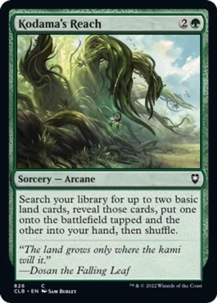 2022 Magic: The Gathering: Commander Legends: Battle for Baldur's Gate (CLB) - Kodamas Reach (#826, Common) (, Near Mint)
