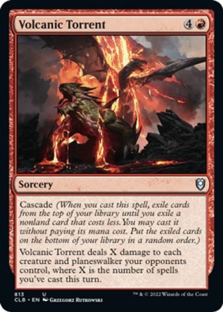 2022 Magic: The Gathering: Commander Legends: Battle for Baldur's Gate (CLB) - Volcanic Torrent (#813, Uncommon) (, Near Mint)