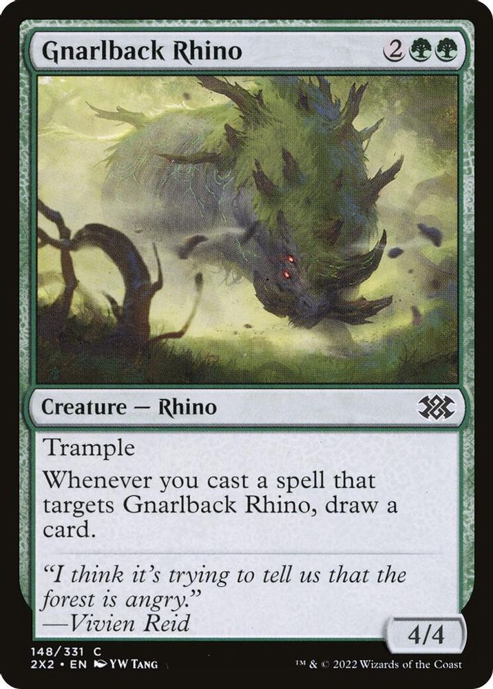 2022 Magic: The Gathering: Double Masters 2022 (2X2) - Gnarlback Rhino (#148, Common) (, Near Mint)