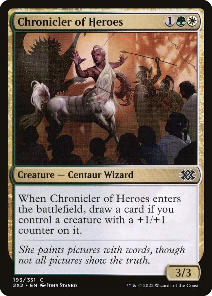 2022 Magic: The Gathering: Double Masters 2022 (2X2) - Chronicler of Heroes (#193, Common)