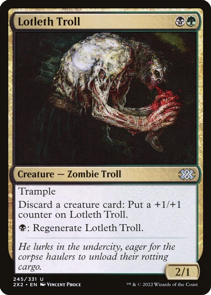 2022 Magic: The Gathering: Double Masters 2022 (2X2) - Lotleth Troll (#245, Uncommon) (, Near Mint)